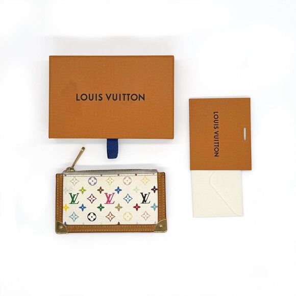AUTH EUC Louis Vuitton Murakami Multicolor Cles Key Pouch/ Card Case/ Coin Purse - Picture 1 of 12